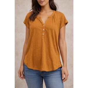 Joie Henley Linen Button Front Tee